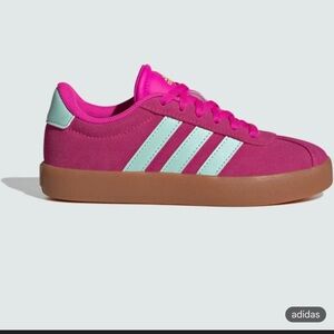 Adidas Kids' VL Court Sneakers - Pink and Mint